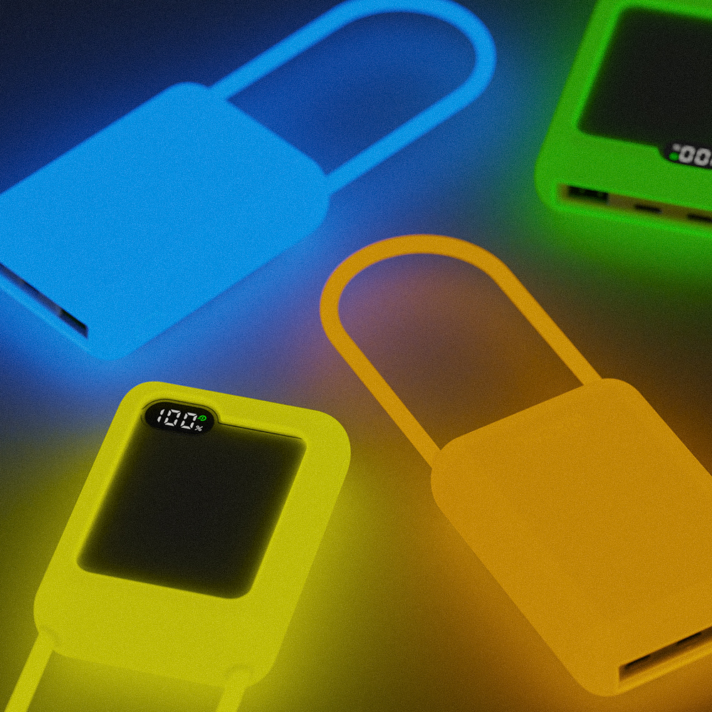 QP1000C 전용 핸디형 야광 실리콘 케이스 - 글로우오렌지